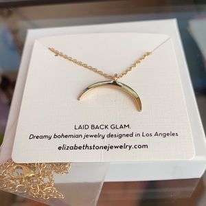 Elizabeth Stone Crescent Moon Necklace